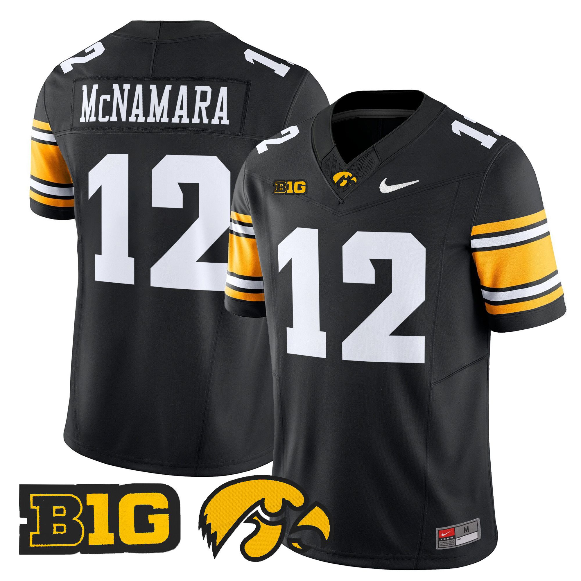 Men Iowa Hawkeyes #12 Mcnamara Black Nike 2024 Vapor Limited NCAA Jersey style 1